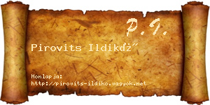 Pirovits Ildikó névjegykártya