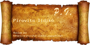 Pirovits Ildikó névjegykártya